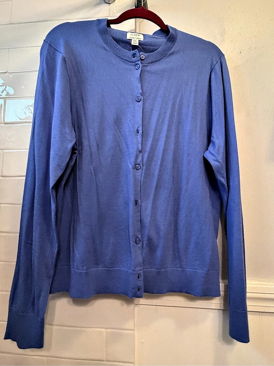J. Crew Factory Sweaters - J.Crew Factory Classic Cardigan Blue Cotton XXL